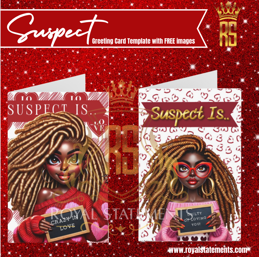 Suspect Is...Greeting Card Template and Images