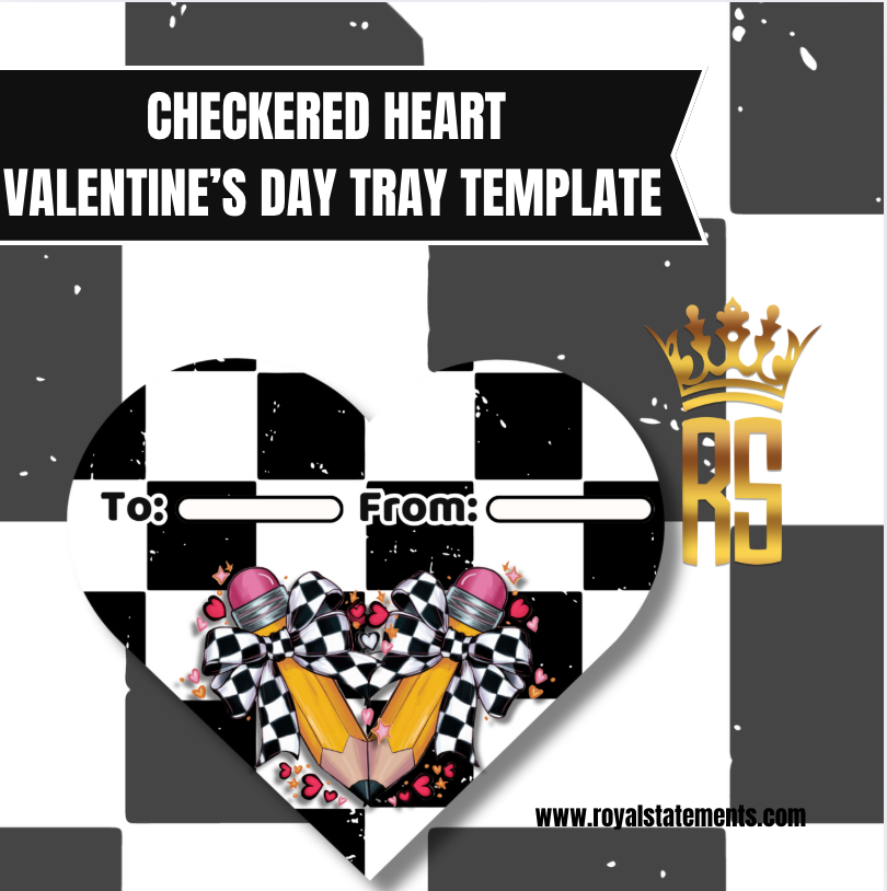 Checkered Heart Snack Tray Template