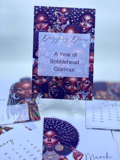 2024 Desktop Calendar Set A Year of Bobblehead Glamour