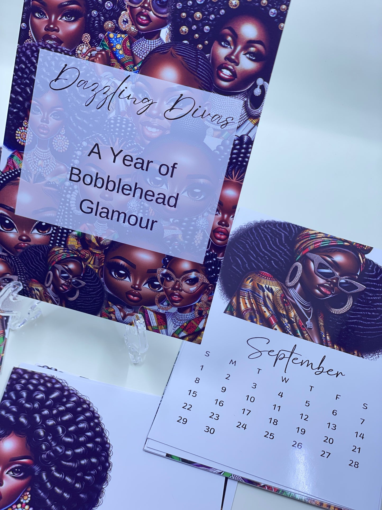 2024 Desktop Calendar Set A Year of Bobblehead Glamour