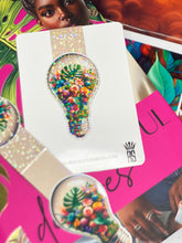Load image into Gallery viewer, Floral Lightbulb Magnetic Bookmark
