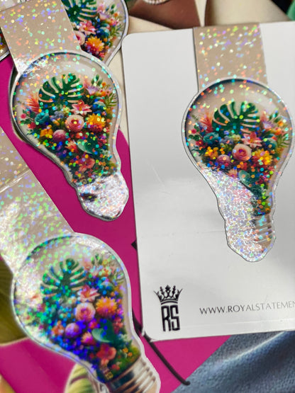 Floral Lightbulb Magnetic Bookmark