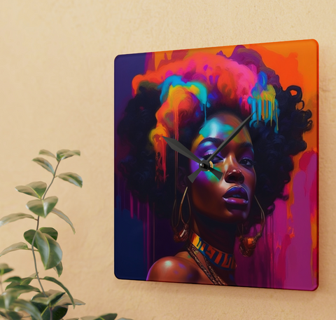 I Paint in Color Acrylic Clock
