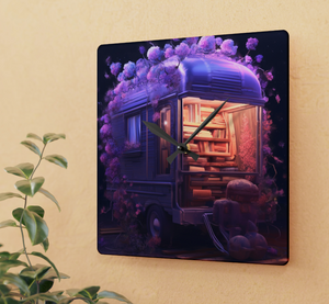 Reading on the Go Acrylic Clock