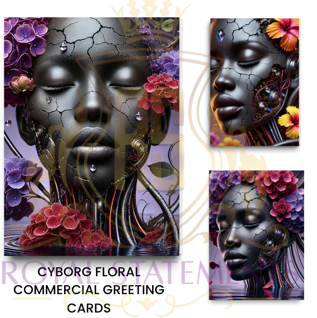 Cyborg Beauty Commercial Greeting Card Bundle | Editable Canva Templates for Your Business