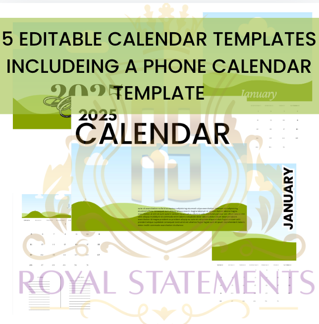 2025 Commercial Usage Calendars | 5 Editable Canva Templates for Your Business