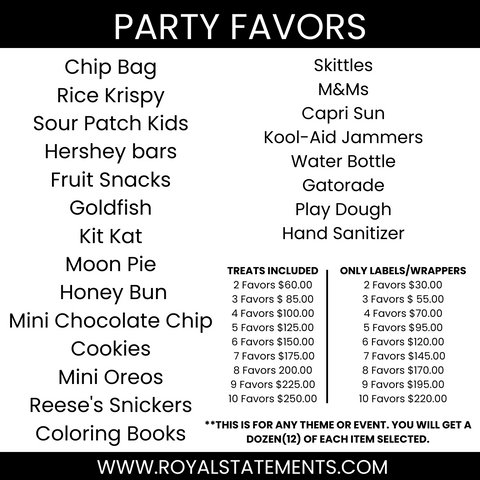 Party Favor Packages